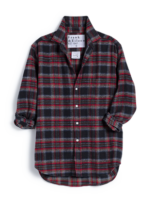 RELAXED BUTTON UP HEATHER GRAY PLAID