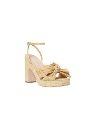 LUCIA PLEATED BOW PLATFORM WITH ANKLE ST