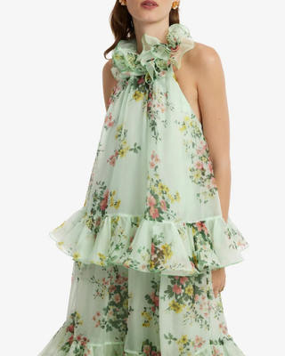 THALIA HALTERNECK TIERED MAXI DRESS