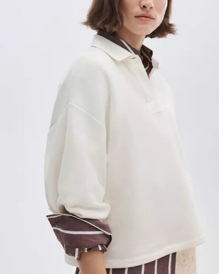 VINTAGE TERRY OVERSIZED POLO SWEATSHIRT