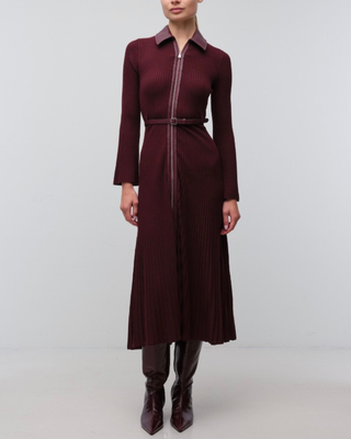 ISMELLE COLLARED MIDI DRESS