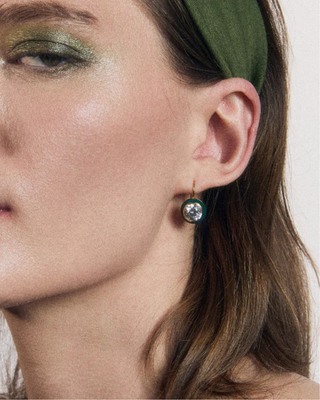 ENAMEL BEZEL DROP EARRINGS