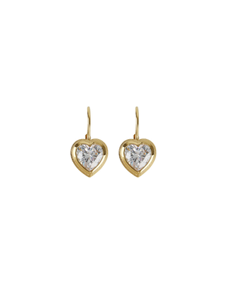 BEZEL HEART EARRINGS