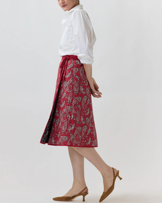 QUILTED ADLEY WRAP SKIRT