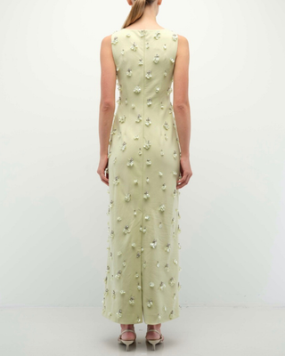 CLAUDIA S/L EMBELLISHED MIDI DRESS