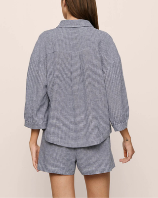 LINEN BLEND RELAXED SLV TOP