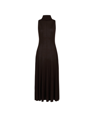 FUNNEL NECK SLEEVELESS DRESS
