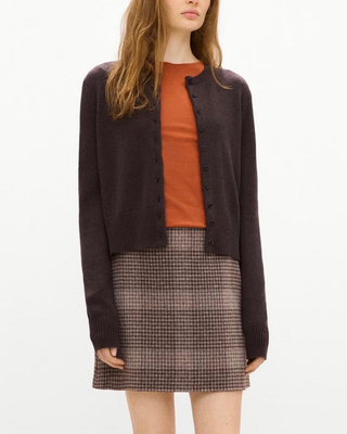CREWNECK BUTTON CARDIGAN