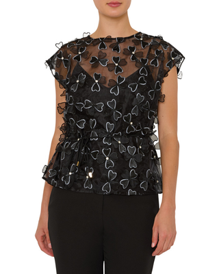 RYAN CLOVER BOW ORGANZA TOP