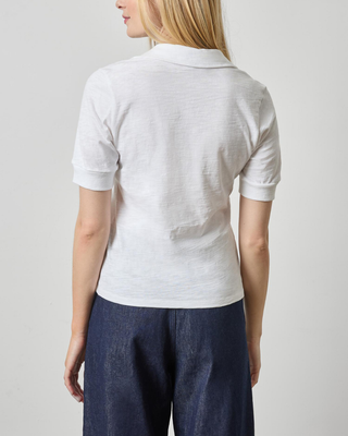 ELBOW SLEEVE COLLARED SPLIT NECK
