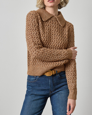 TEXTURED POLO SWEATER