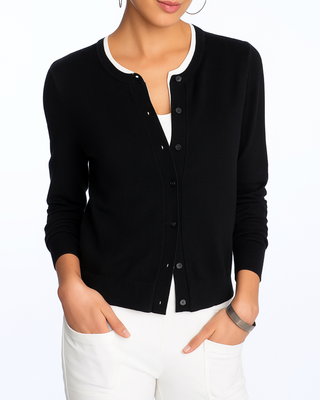 LINED COLLAR CARDIGAN