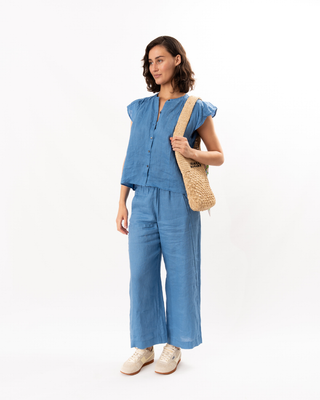 JANEY LINEN TOP