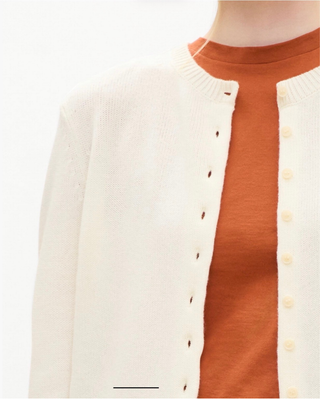 CREWNECK BUTTON CARDIGAN