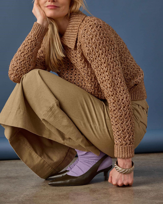 TEXTURED POLO SWEATER