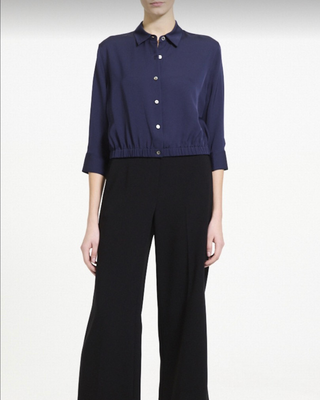 QUARTER SLEEVE CROPPED SHIRT