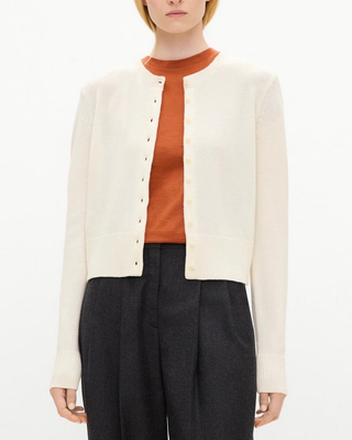 CREWNECK BUTTON CARDIGAN