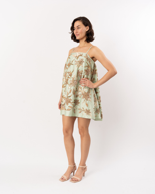 TOUCHED BY GOLD EMBROIDERED MINI DRESS