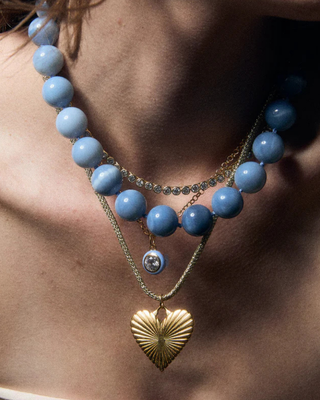 BEZEL NECKLACE - BLUE CHARM