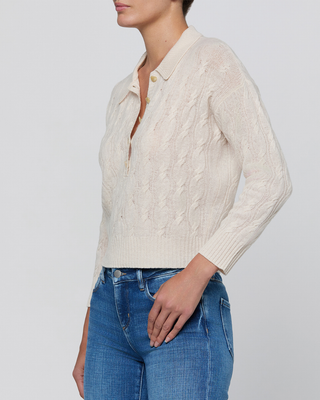 AIRY ¾ SLV CABLE KNIT SWEATER
