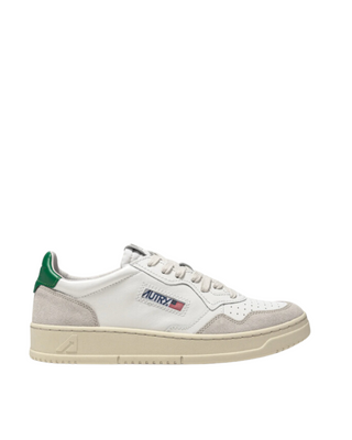 MEDALIST LOW SNEAKERS IN SUEDE AND LEATHER WHITE AND AMAZON