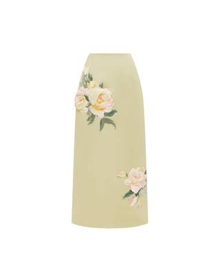 QUINN EMBROIDERED MIDI SKIRT