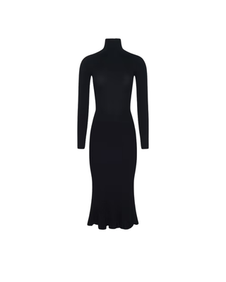 SOLAIRE FUNNEL NECK KNIT DRESS