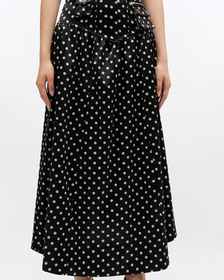 PRINTED DOUBLE SATIN CORSET SKIRT