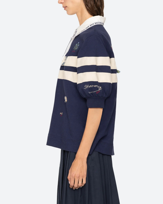 CLAIRA EMBROIDERED RUGBY SHIRT