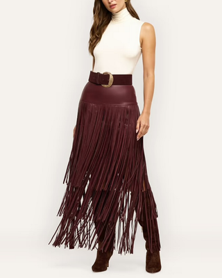 KAROLINE MAXI FRINGE SKIRT