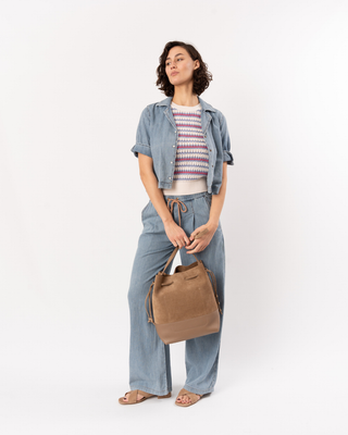 NOVELTY STRIPE CREWNECK SWEATER