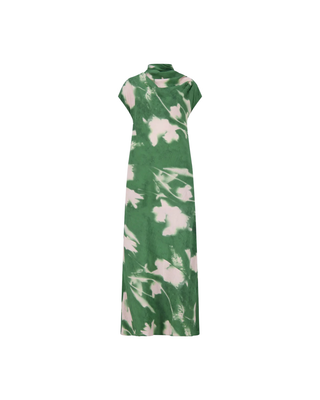 Lela Rose | Abstract Floral Crepe Draped Gown