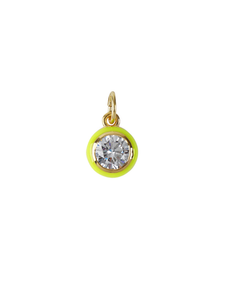 CHARTREUSE ENAMEL BEZEL CHARM