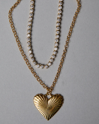 RIBBED HEART OF GOLD CHARM