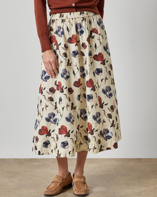 ELASTIC WAIST PANELED SKIRT
