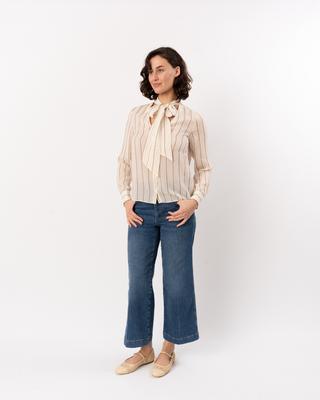 SEAMED WIDE LEG TROUSER CROP