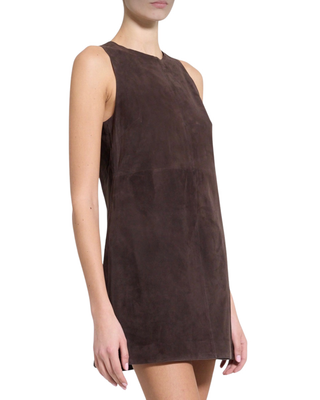 SUEDE MINI SHIFT DRESS