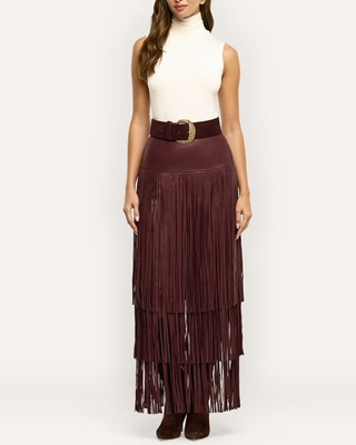 KAROLINE MAXI FRINGE SKIRT