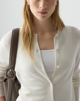 CREWNECK CASHMERE CARDIGAN