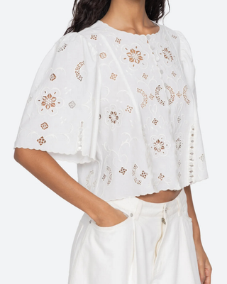 GARDENER EMBROIDERED S/SLV TOP