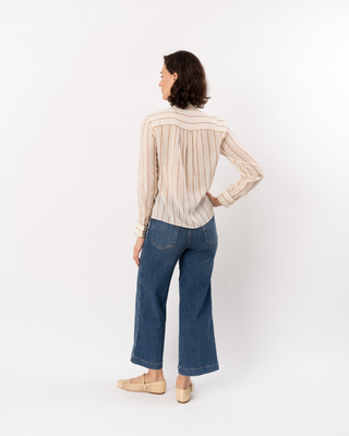 SEAMED WIDE LEG TROUSER CROP