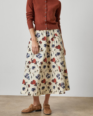 ELASTIC WAIST PANELED SKIRT