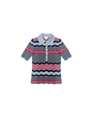 ROSELLE KNIT POLO TOP