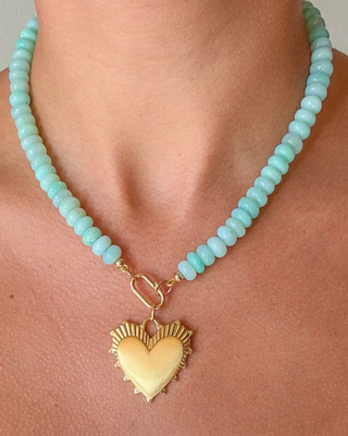 LIGHT GREEN OPAL GEMSTONE NECKLACE