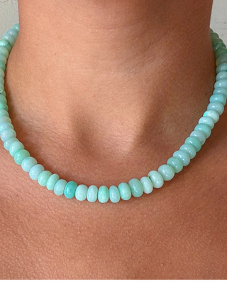 LIGHT GREEN OPAL GEMSTONE NECKLACE