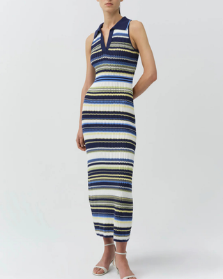 KERRIN COLLARED S/L MIDI DRESS