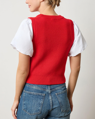 MIXED MEDIA PULLOVER SWEATER