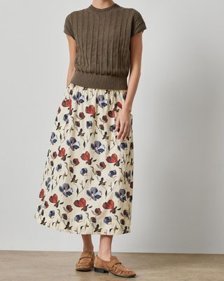 ELASTIC WAIST PANELED SKIRT