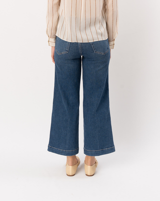 SEAMED WIDE LEG TROUSER CROP