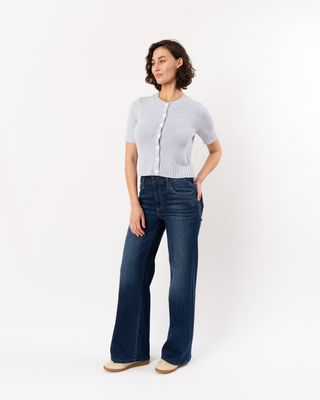 ELBOW SLEEVE BUTTON CARDIGAN